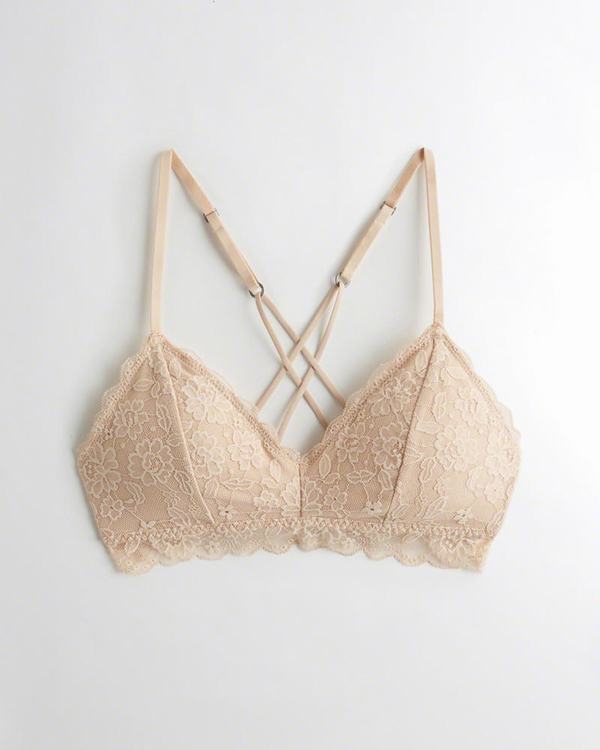 Bralette Hollister Donna Strappy Trianglelette With Removable Pads Beige Italia (173HWUBK)